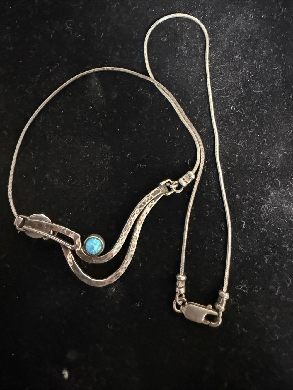 925 Sterling silver opal necklace